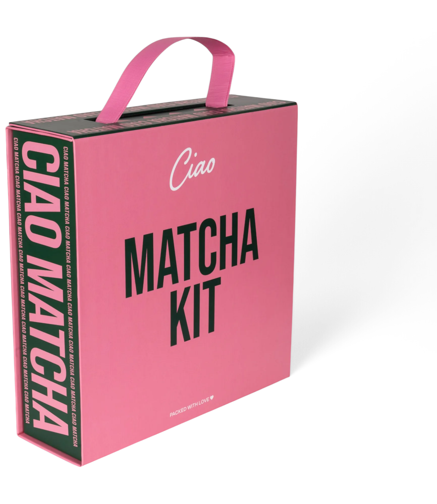 Ciao Matcha Matcha Kit custom presentation box, closed view